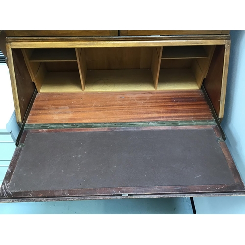 212 - VINTAGE GLAZED TOP BUREAU BOOKCASE - 34
