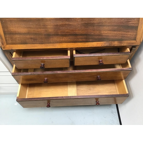212 - VINTAGE GLAZED TOP BUREAU BOOKCASE - 34