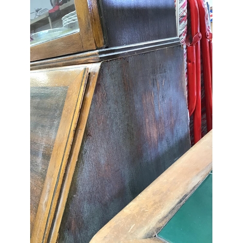 212 - VINTAGE GLAZED TOP BUREAU BOOKCASE - 34