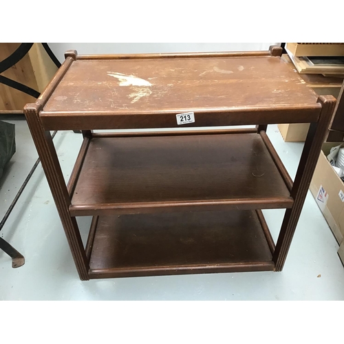 213 - 3 DRAWER CHEST, TEA TROLLEY AND MAGAZINE RACK