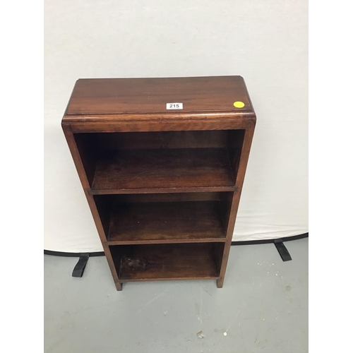 215 - VINTAGE OAK OPEN BOOKCASE 
18