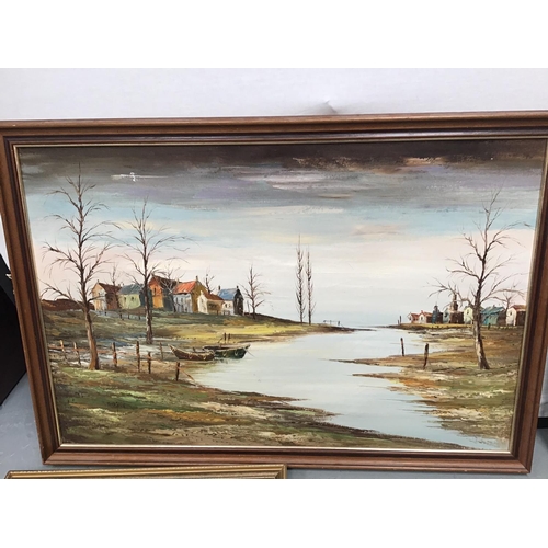 217 - QTY OF FRAMED MODERN OILS ON CANVAS AND OILS ON BOARD PICTURES