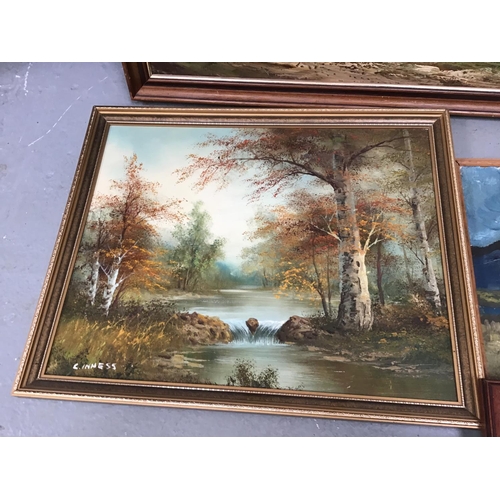 217 - QTY OF FRAMED MODERN OILS ON CANVAS AND OILS ON BOARD PICTURES