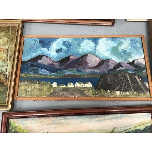 217 - QTY OF FRAMED MODERN OILS ON CANVAS AND OILS ON BOARD PICTURES