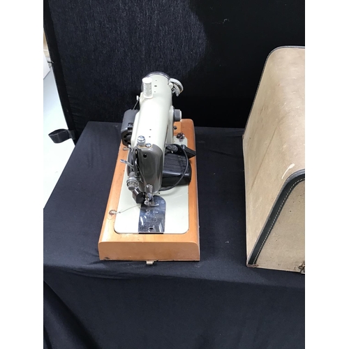 220 - VINTAGE SINGER HAND SEWING MACHINE - A/F AND BROTHER ELECTRIC SEWING MACHINE C/W WITH PEDAL