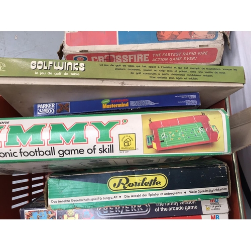 222 - QTY OF VINTAGE GAMES INCLUDING REMOTE CONTROLL HELICOPTER, CROSSFIRE ETC