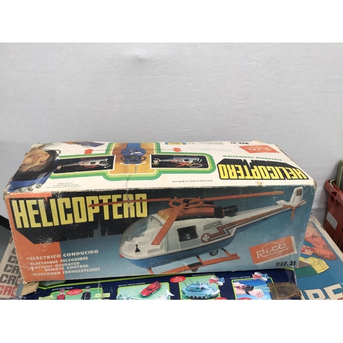 222 - QTY OF VINTAGE GAMES INCLUDING REMOTE CONTROLL HELICOPTER, CROSSFIRE ETC