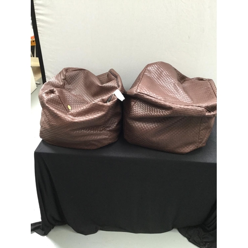231 - PAIR OF FAUX LEATHER POUFFEE