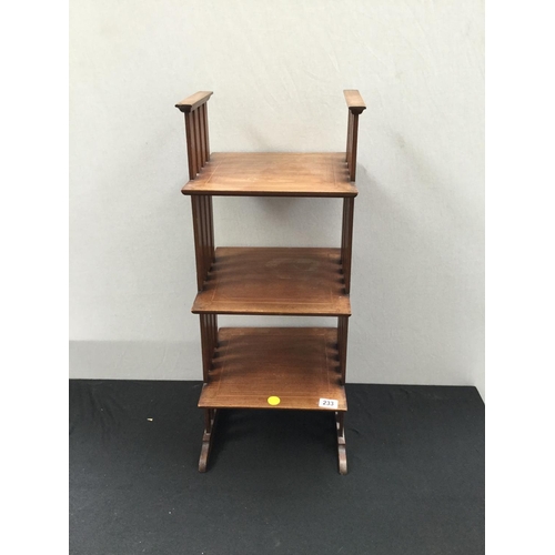 233 - MAHOGANY INLAID 3 TIER CAKE STAND POSSIBLE GLASGOW SCHOOL - LOOSE