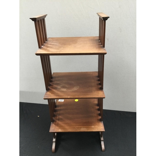 233 - MAHOGANY INLAID 3 TIER CAKE STAND POSSIBLE GLASGOW SCHOOL - LOOSE