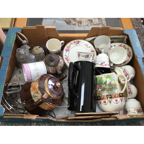 250 - 3 BOXES OF ODDS TO INCLUDE CHINA GLASS ETC