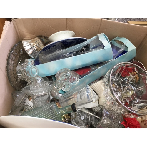 250 - 3 BOXES OF ODDS TO INCLUDE CHINA GLASS ETC