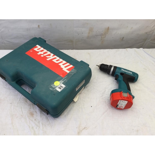 93 - MAKITA  RECHARGABLE 14.4V DRILL WITH 2 BATTERYS IN CASE AND A MAKITA 14.4 V DRILL NO CASE W/O