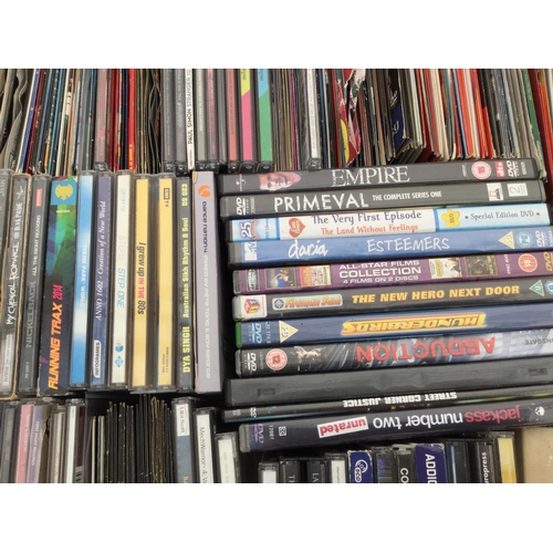 112 - 3 BOXES OF CD'S AND DVD'S ETC
