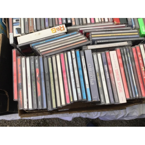 112 - 3 BOXES OF CD'S AND DVD'S ETC