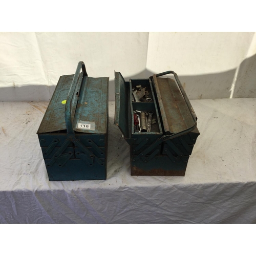 118 - 2 METAL TOOL BOXES AND TOOLS