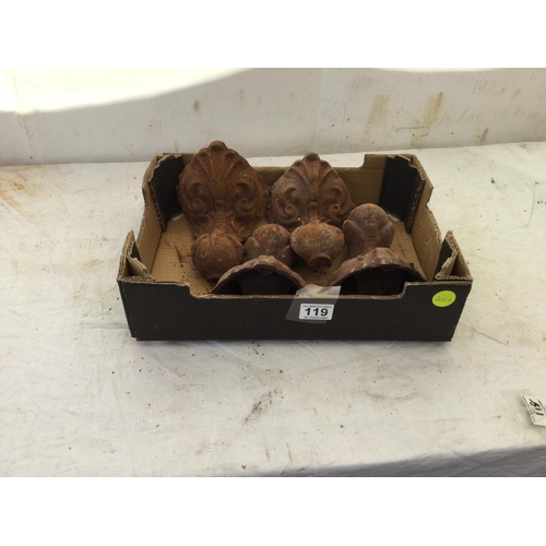 119 - 4 VICTORIAN CAST IRON BALL AND CLAW BATH FEET