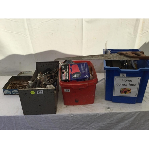 120 - 3 BOXES OF TOOLS ETC
