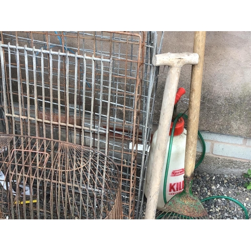 20 - METAL TRAYS FIRE GUARD SPRAYER AND BIRD CAGE