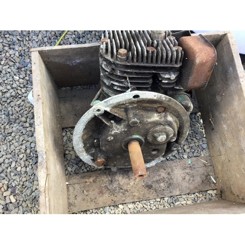 105 - GALVANISED BIN OF HARDWARE TO INCLUDE VINTAGE ENGINE