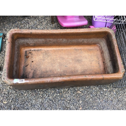 108 - VINTAGE TREACLE GLAZED TROUGH
35 X 18