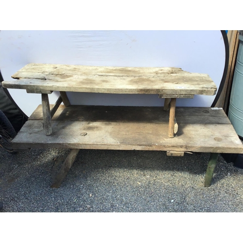 92 - 2 EARLY PIG BENCHES A/F
58 X 18