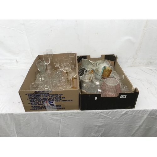 131 - 2 BOXES OF GLASSWARE
