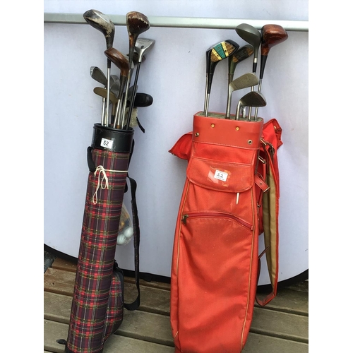 52 - 2 GOLF BAGS AND CLUBS