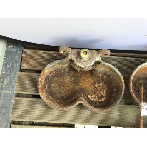 65 - 4 GALVANISED VINTAGE WATER BOWLS