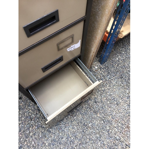 74 - 4 DRAWER METAL FILING CABINET NO KEYS