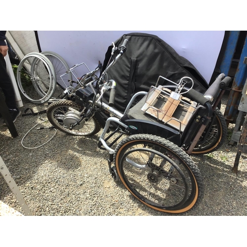 85 - TRIKE WHEELCHAIR TO INCLUDE CAR HOIST SPARE WHEELS CARRY CASE ETC A/F (NO KEY)