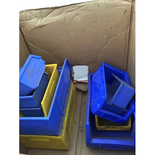 182 - BOX OF WORKSHOP TRAYS AND A PAIR OF ROLLER BOOTS