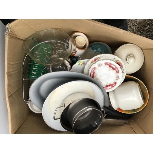 209 - 6 BOXES OF ODDS CHINA GLASS ETC