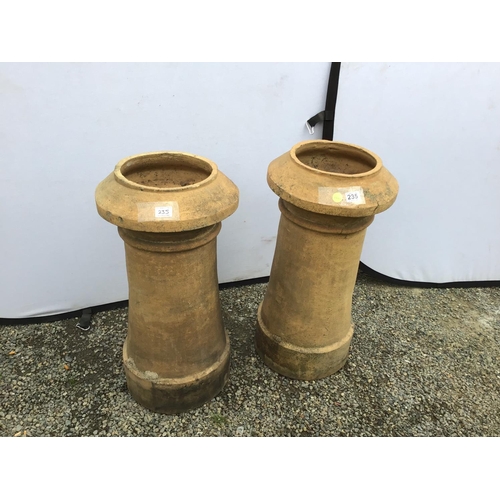 235 - PAIR OF VICTORIAN CHIMNEY POTS A/F