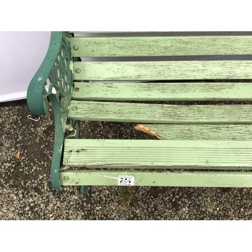 244 - GARDEN BENCH WITH METAL ENDS A/F