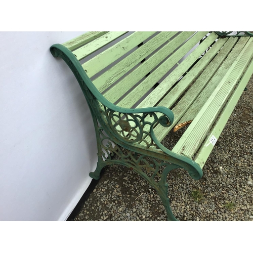 244 - GARDEN BENCH WITH METAL ENDS A/F