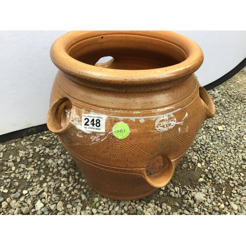 248 - EARTHENWARE GLAZED STRAWBERRY POT