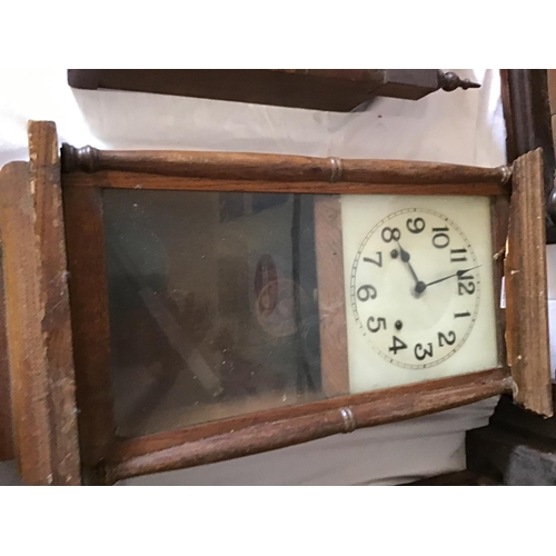 454 - 5 VICTORIAN AND LATER CLOCK CASES INCLUDING WORKS A/F