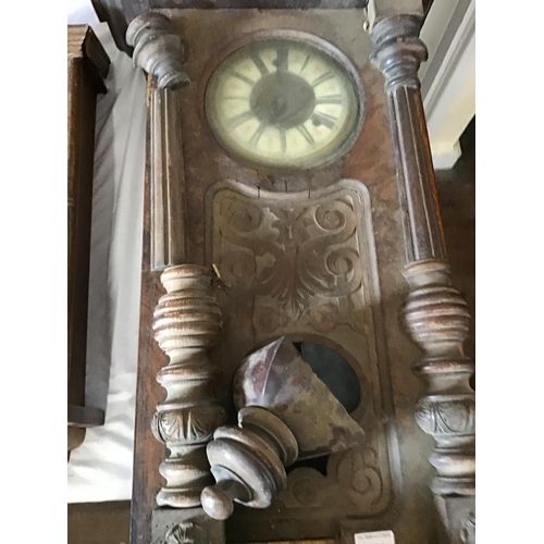 454 - 5 VICTORIAN AND LATER CLOCK CASES INCLUDING WORKS A/F