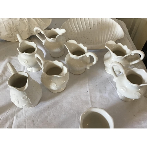 467 - BOX OF WHITE CHINA TO INCLUDE VASES WATER JUG SHELL DISH ETC