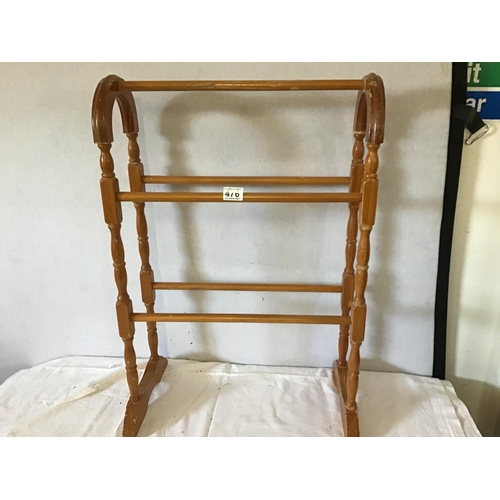 476 - ERCOL DINING CHAIR PAINTED KITCHEN CHAIR AND A MODERN PINE TOWEL RAIL