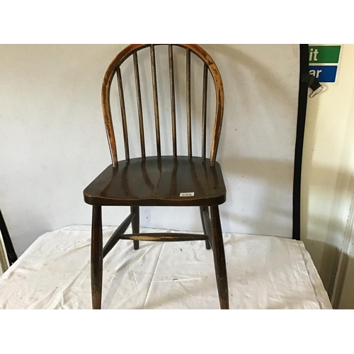 476 - ERCOL DINING CHAIR PAINTED KITCHEN CHAIR AND A MODERN PINE TOWEL RAIL