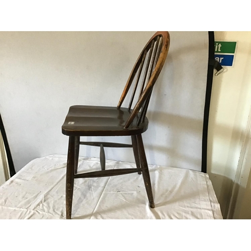 476 - ERCOL DINING CHAIR PAINTED KITCHEN CHAIR AND A MODERN PINE TOWEL RAIL