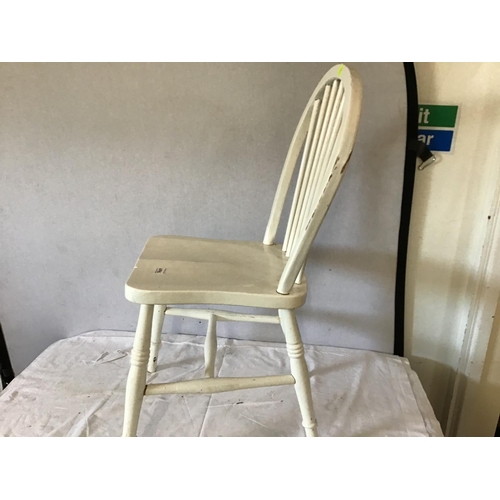 476 - ERCOL DINING CHAIR PAINTED KITCHEN CHAIR AND A MODERN PINE TOWEL RAIL