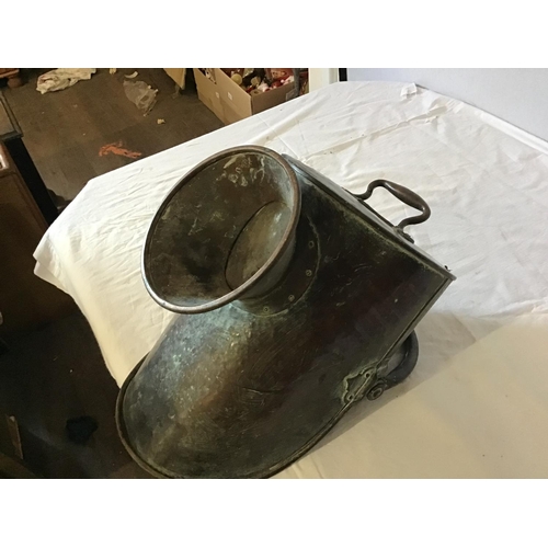 481 - VICTORIAN COPPER COAL SCUTTLE