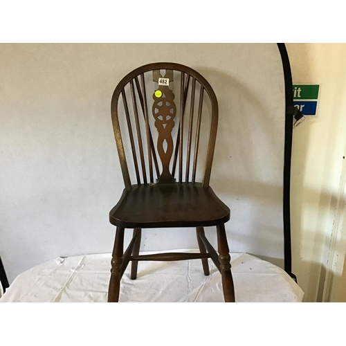 482 - PRIORY OAK WHEELBACK ARMCHAIR DINING CHAIR AND BENTWOOD CHAIR