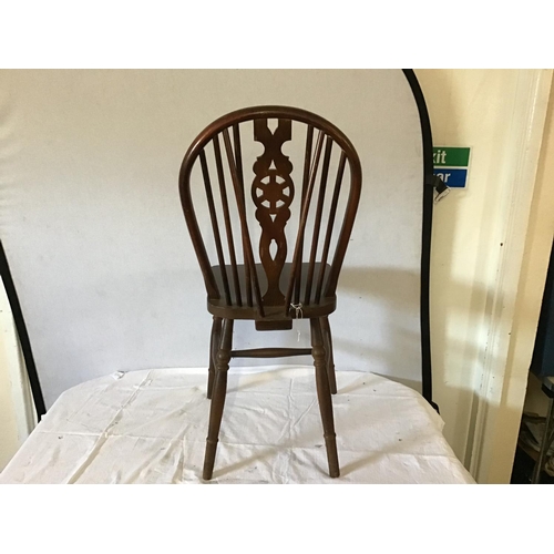 482 - PRIORY OAK WHEELBACK ARMCHAIR DINING CHAIR AND BENTWOOD CHAIR