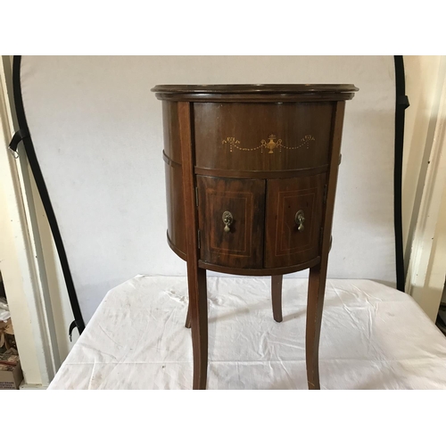 488 - EDWARDIAN MAHOGANY INLAID CABINET A/F (CONVERTED FROM A GRAMOPHONE CABINET)
H 30