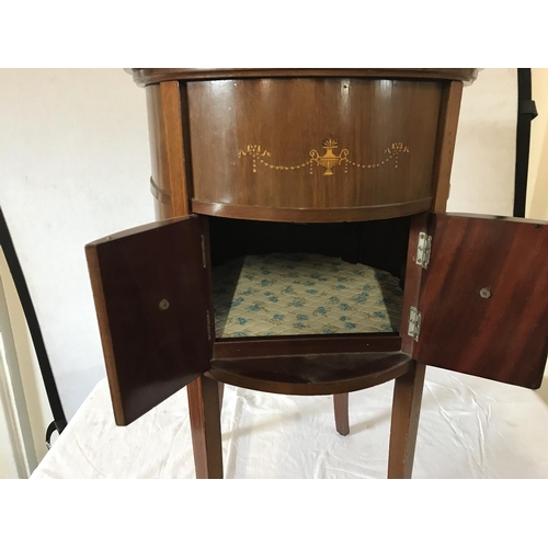 488 - EDWARDIAN MAHOGANY INLAID CABINET A/F (CONVERTED FROM A GRAMOPHONE CABINET)
H 30