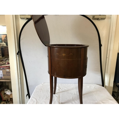 488 - EDWARDIAN MAHOGANY INLAID CABINET A/F (CONVERTED FROM A GRAMOPHONE CABINET)
H 30